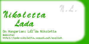 nikoletta lada business card